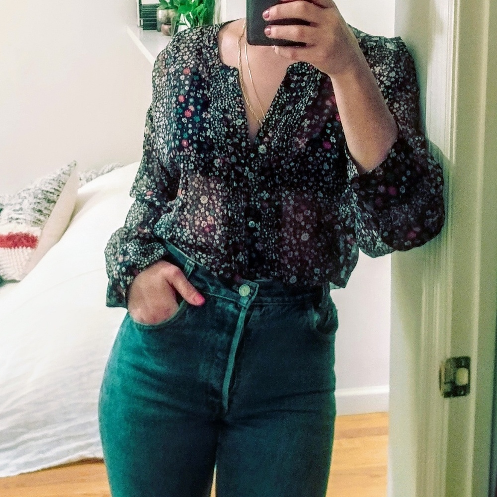 NWOT joie silk floral shirt